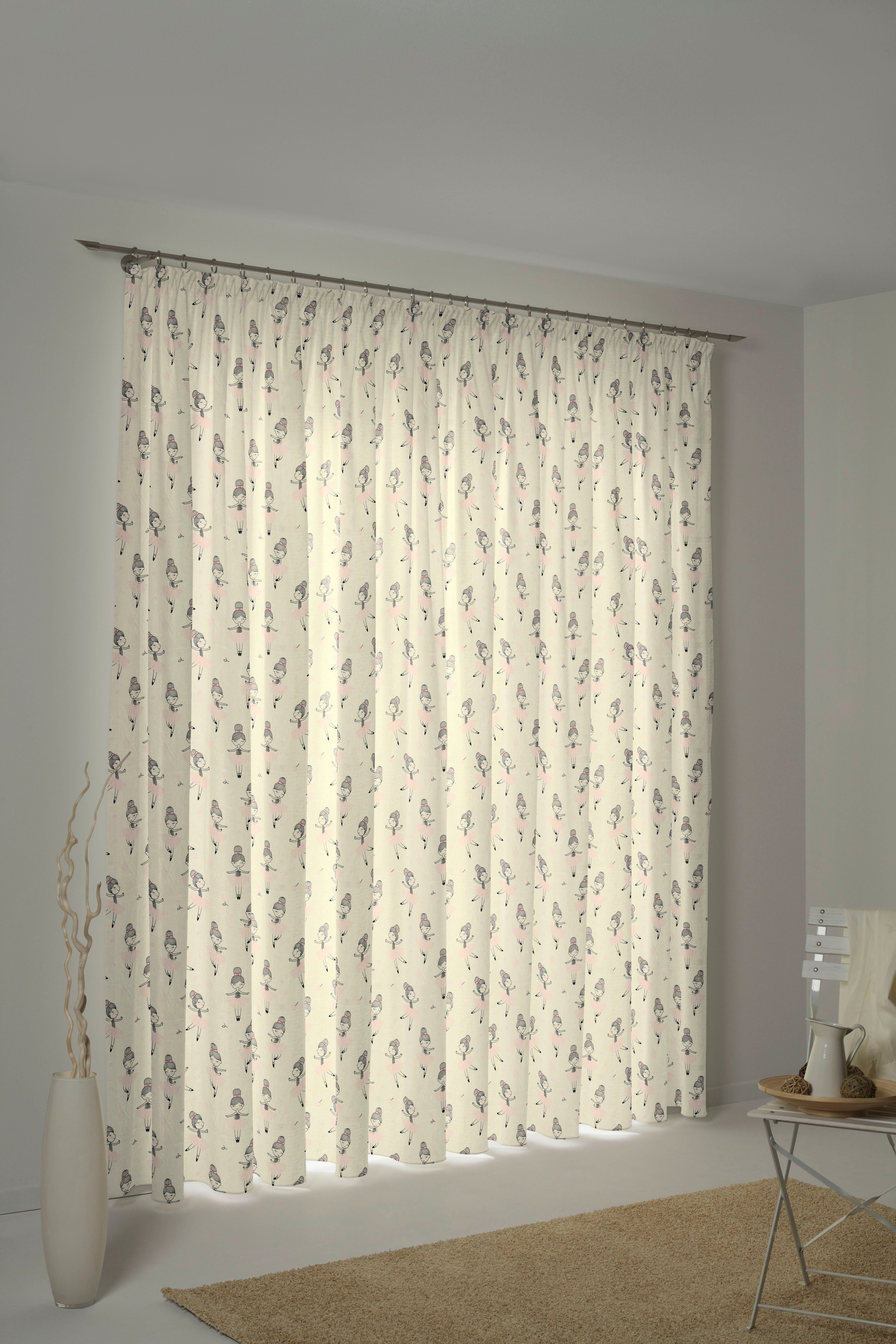 Adam Vorhang Ballerina (1 St), Kräuselband, blickdicht, Jacquard, aus 100% Bio-Baumwolle