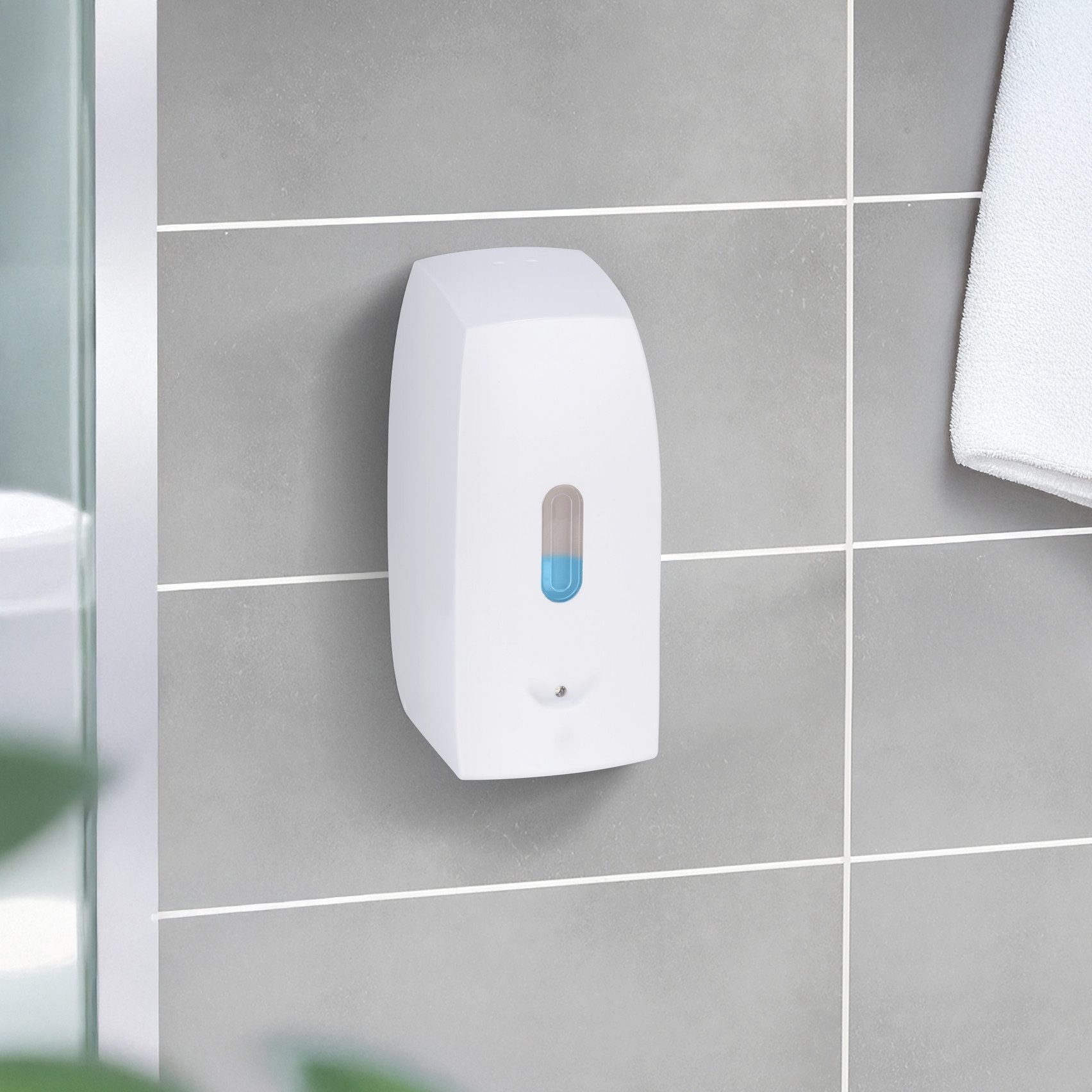 WENKO Seifenspender Tirano, automatischer Dosierspender mit Sensor, Befestigen ohne Bohren, 500 ml