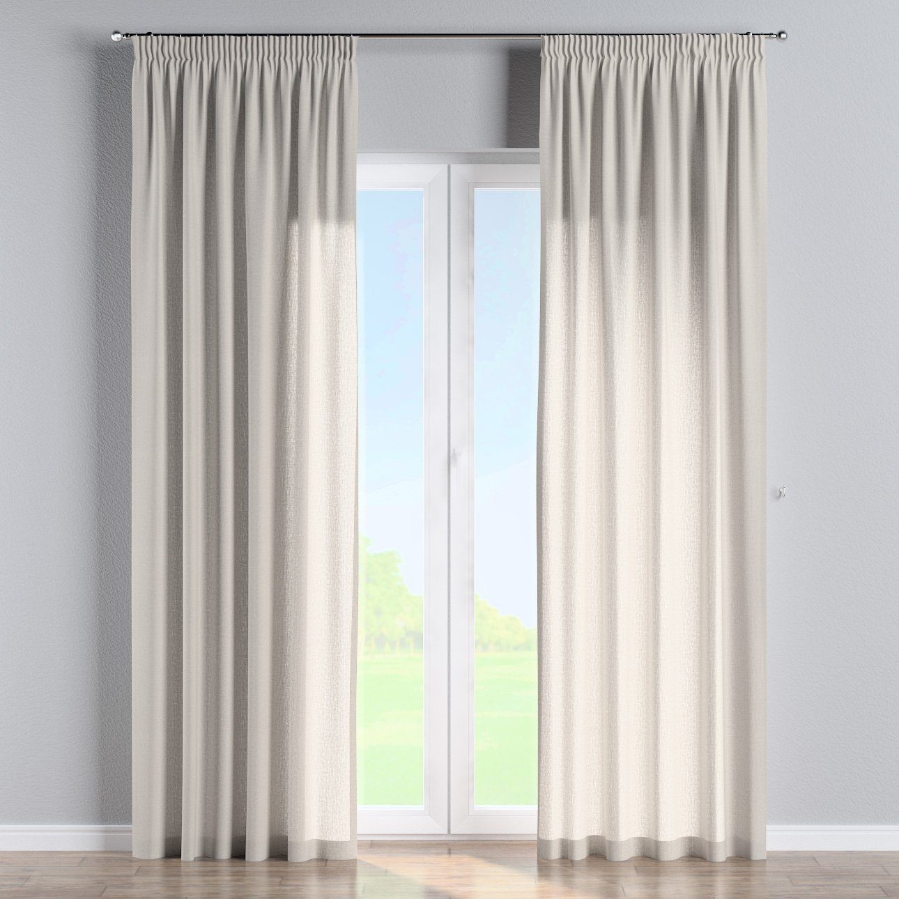 cm, Vorhang grau-beige Kräuselband Dekoria Vorhang Leinen, mit 130x100