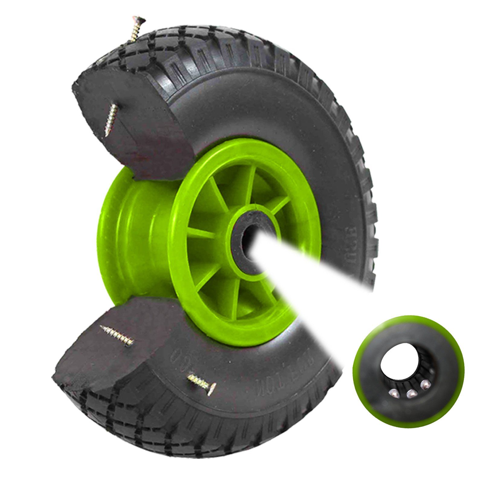 Sackkarren-Rad Sackkarrenrad Vollgummi 260x85 mm 3.00-4 PU Ersatzrad Rad Reifen Achse