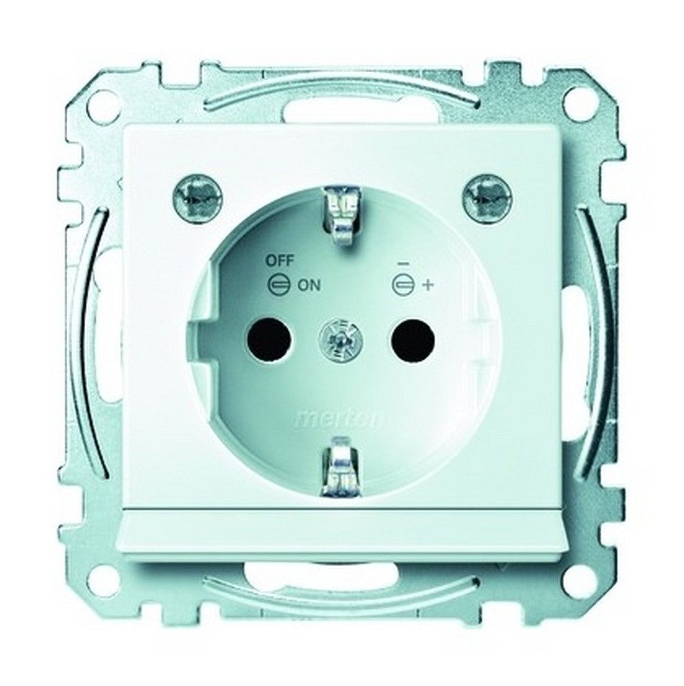 merten Unterputz-Steckdose, 1fach polarweiß glänzend Unterputz horizontal/vertikal IP20