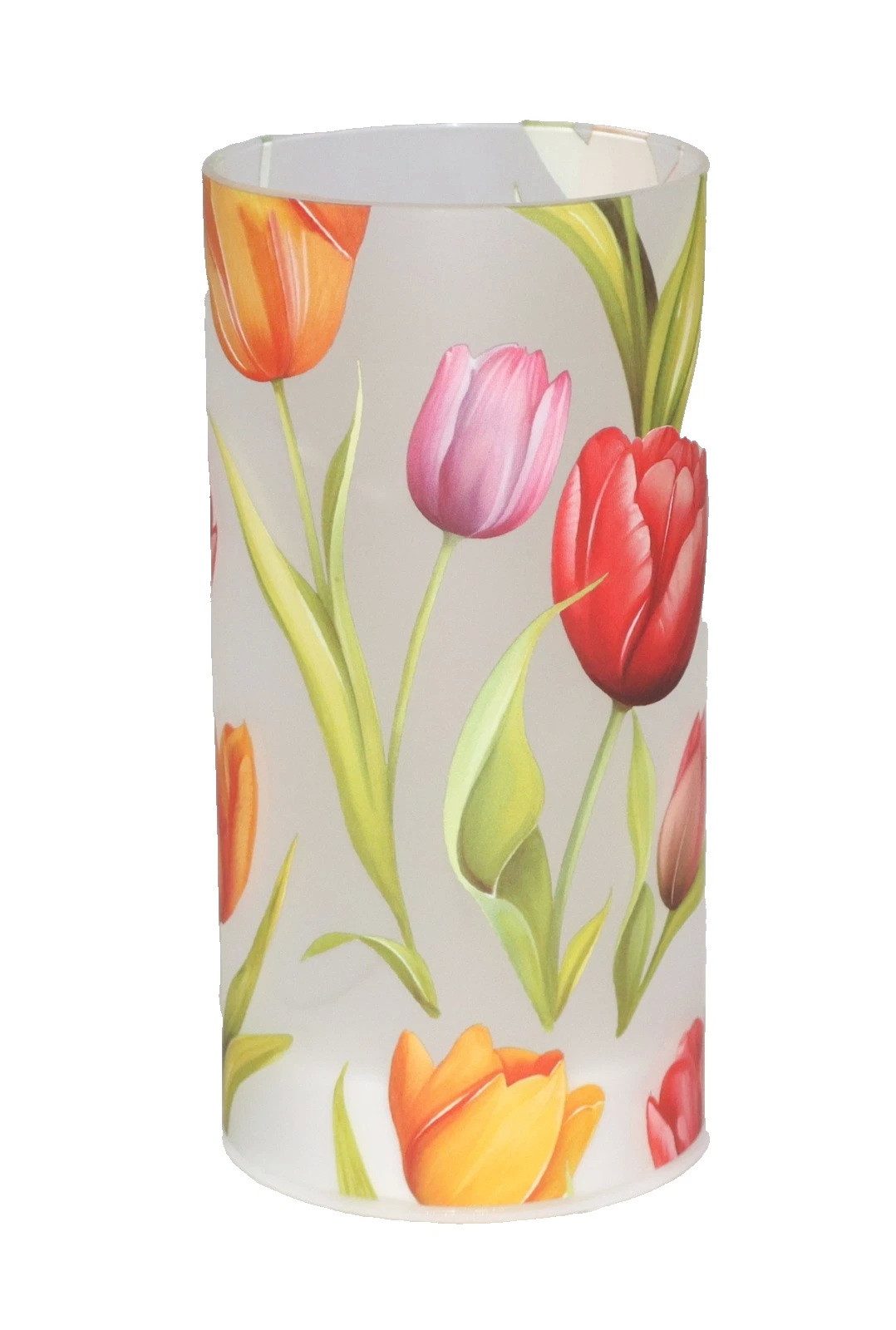 Kaufhaus le petit Windlicht Deko Glas Leuchter Blumen Tulpen Zylinder Lichtsäule Leuchtsäule, Teelichthalter Dekofigur Dekoskulptur Dekoobjekt