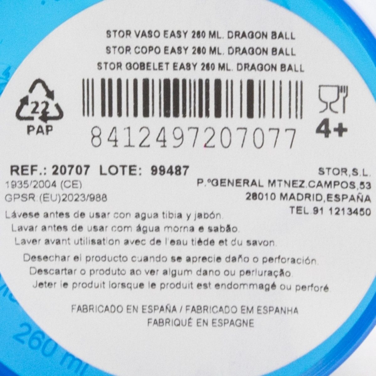 Storline Kinderbecher Dragon Ball 260 ml Trinkbecher für Kita & Frühstück, Plastik