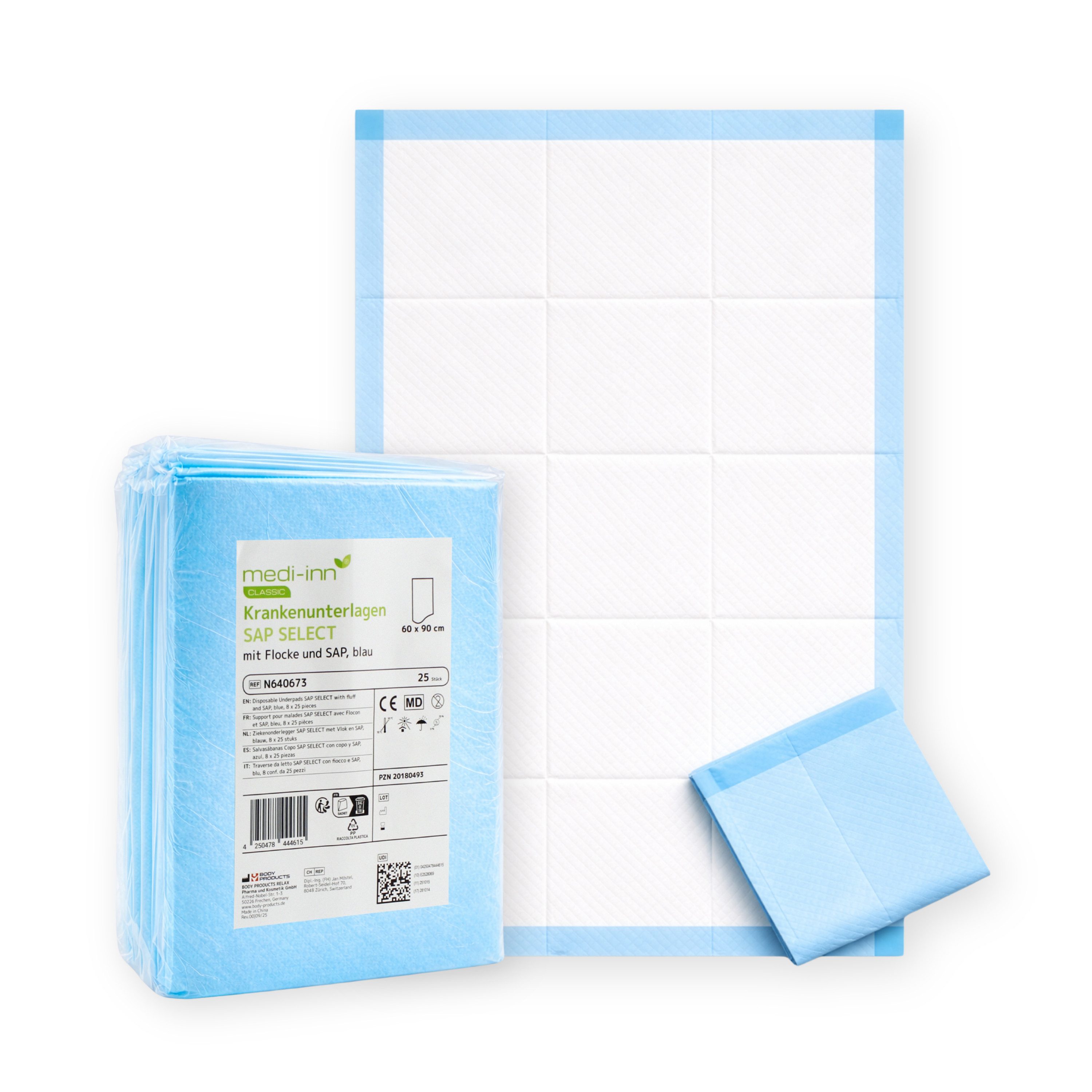 Inkontinenzauflage Krankenunterlagen SAP Select, flüssigkeitsdicht, rutschhemmend Medi-Inn CLASSIC, mit Superabsorber