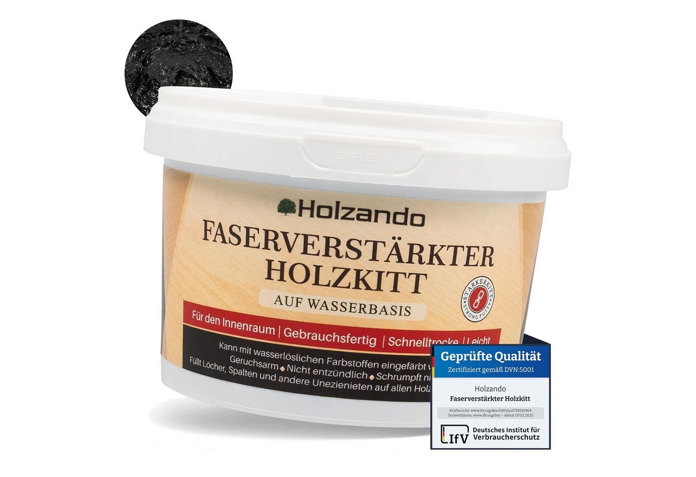 Thumbnail - HOLZANDO Fertigspachtel Holzkitt, Faserverstärkt, Gebrauchsfrtig