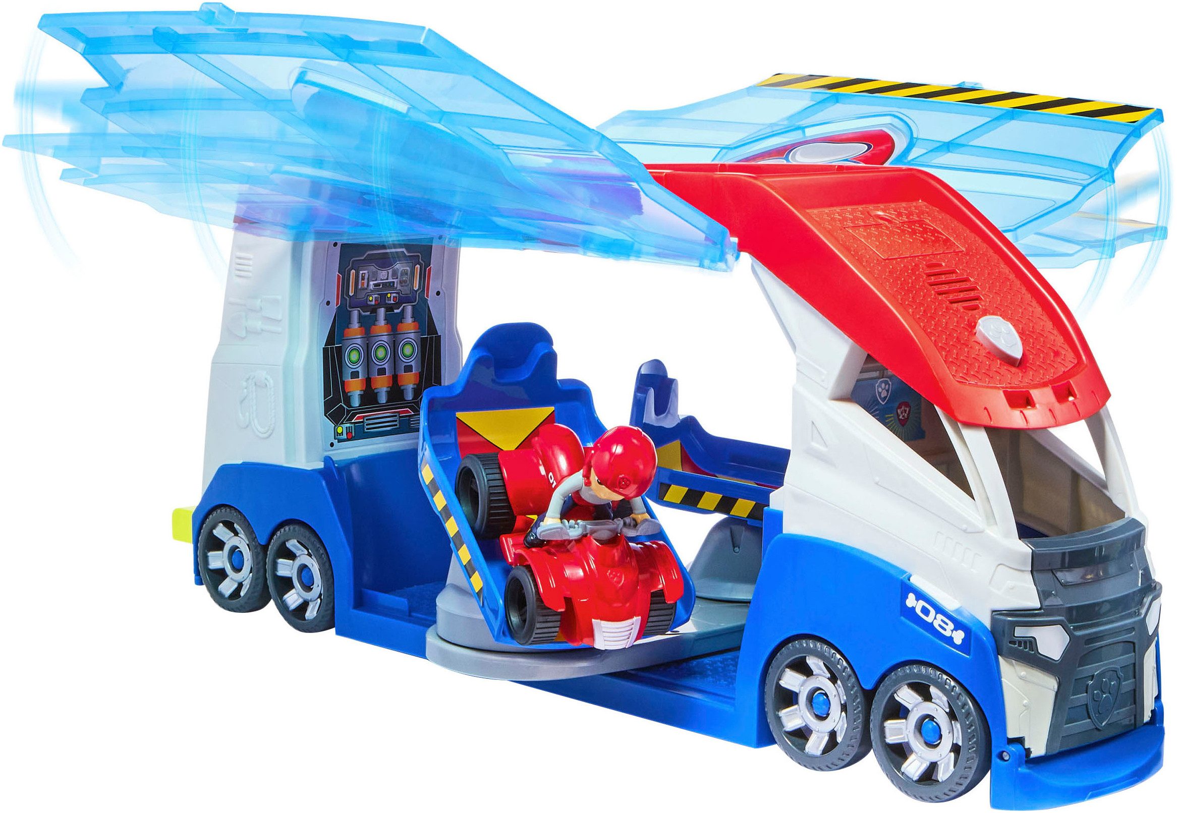 Spin Master Paw Patrol Toy Transporter - Paw Patroller 3.0, with sound effects; includes Ryder with quad bike