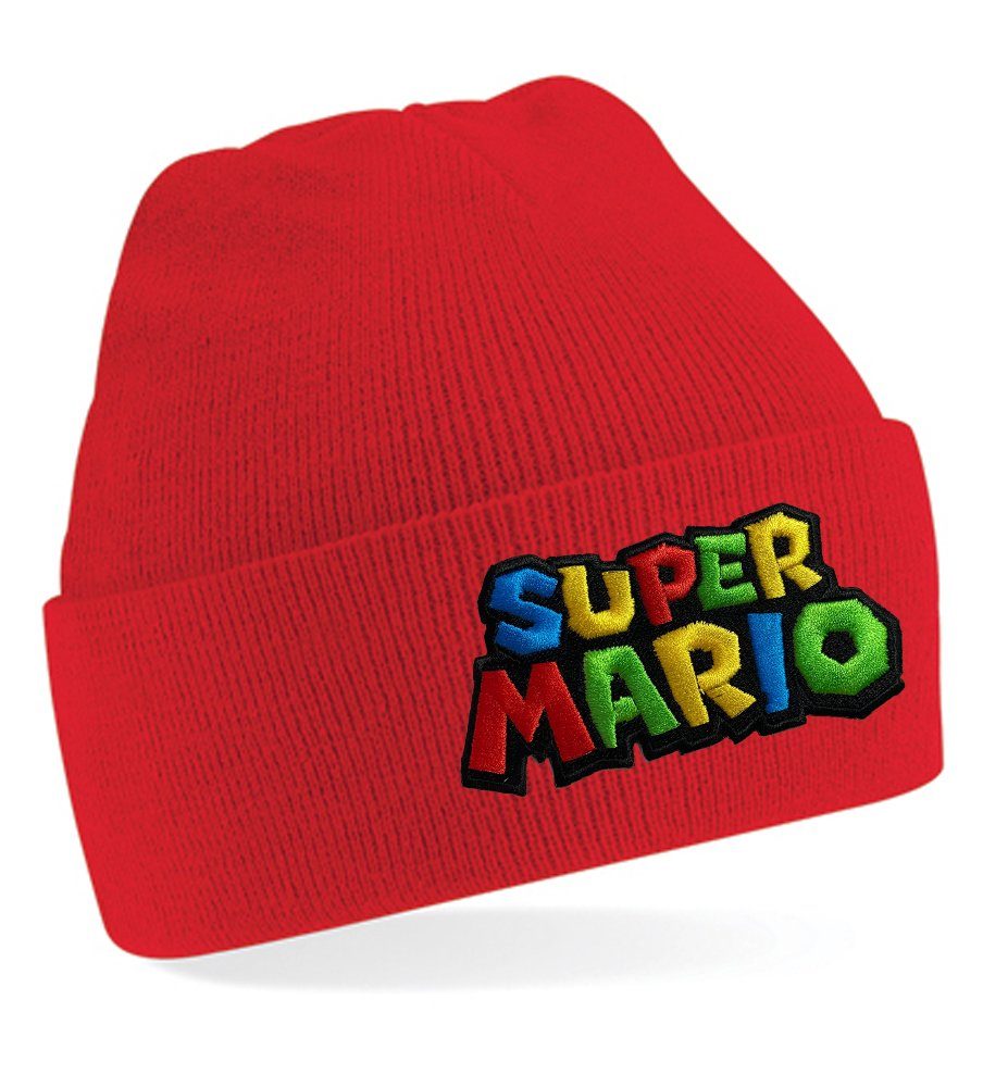 Blondie & Brownie Beanie Mütze Erwachsenen Stick Luigi Yoshi Super Unisex Mario Rot