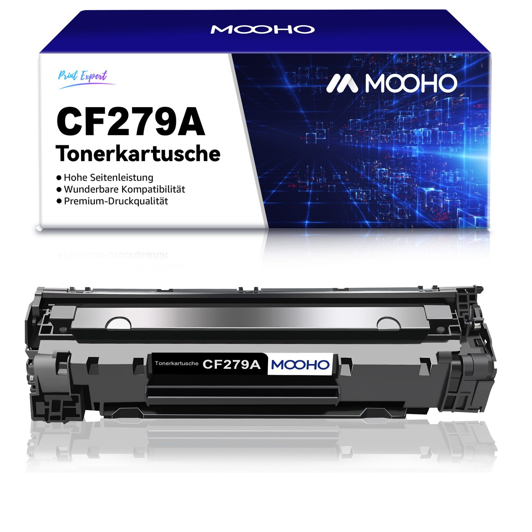 MOOHO Tonerkartusche CF279A 79A 279A 1-St für HP Laserjet Pro M12 M12A M12W, (1-St)