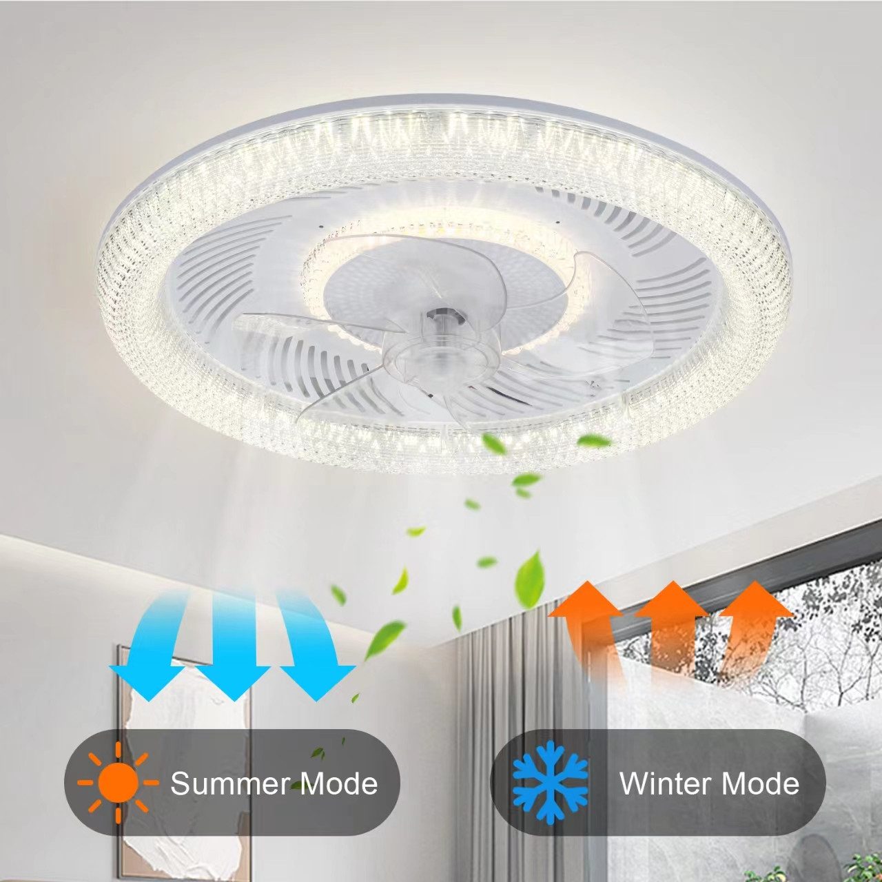 JDONG Deckenventilator mit Beleuchtung und Timer 54W Leise Deckenleuchte Ventilator Dimmbar, Einstellbare Windgeschwindigkeit für Wohnzimmer Esszimmer Schlafzimmer