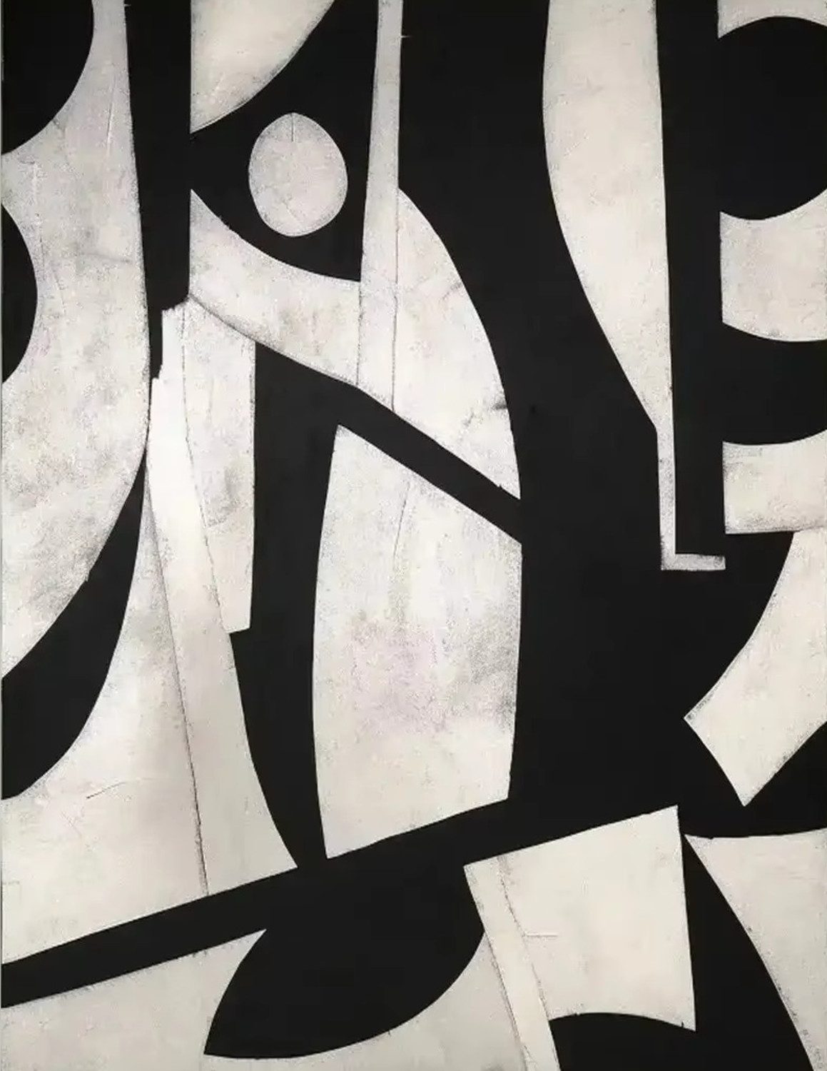 TPFLiving Kunstdruck OHNE RAHMEN, Abstrakte Formen und Linien - (Leinwandbild XXL), Farben: Farben: schwarz, weiß - Größe: 20x30cm