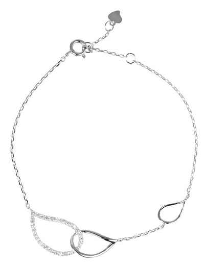 LUISIA® Armband Filigranes Damen Armband mit Strass Tropfen - 925 Silber mit Zirkonia (1-tlg., inkl. Schmuckbox)