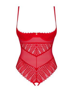 Obsessive Body Ingridia ouvert Body mit offenen Cups - rot