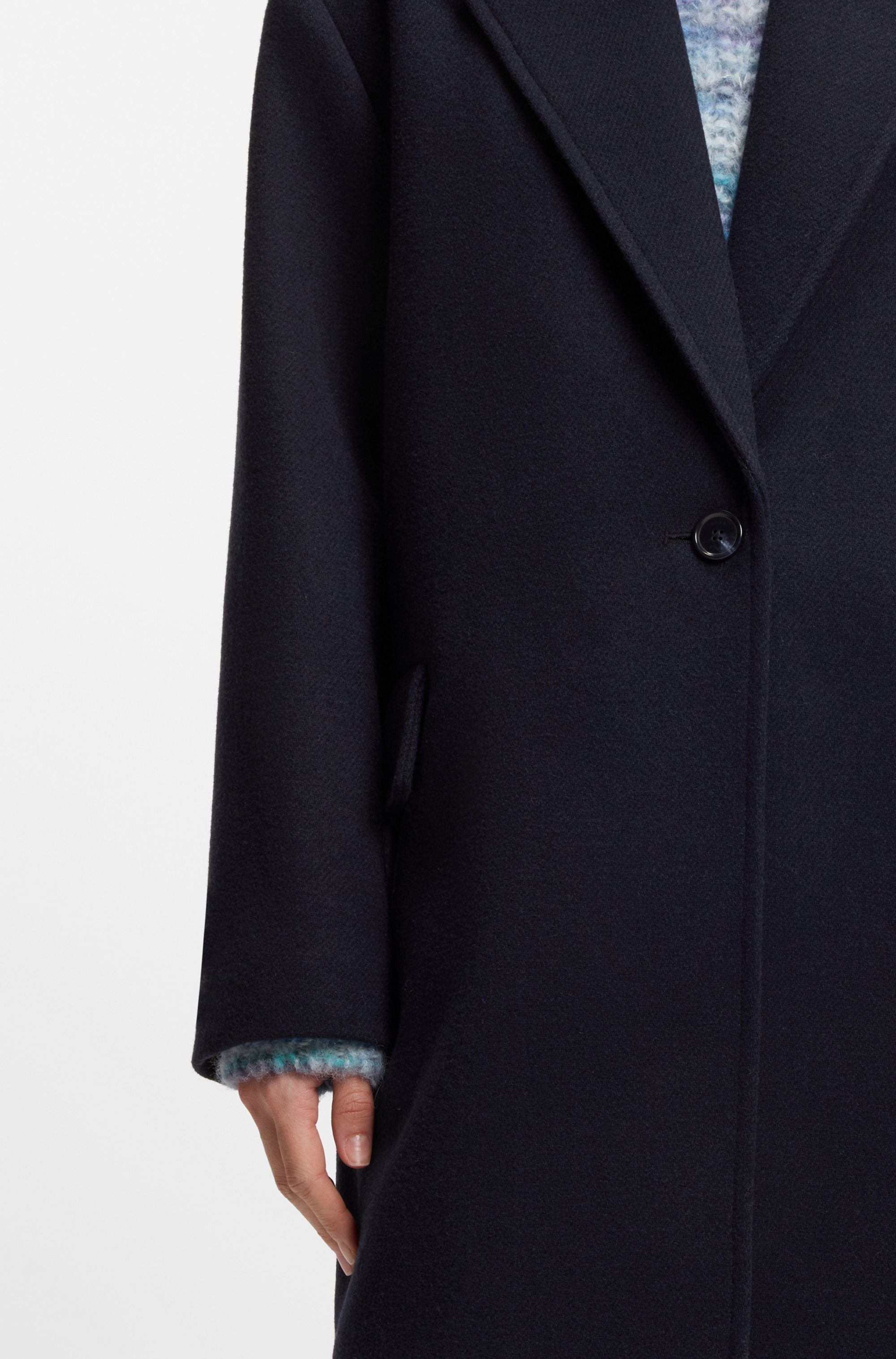 BOSS ORANGE Kurzmantel Calesara Premium Damenmode in gerader Passform, Woll-Anteil