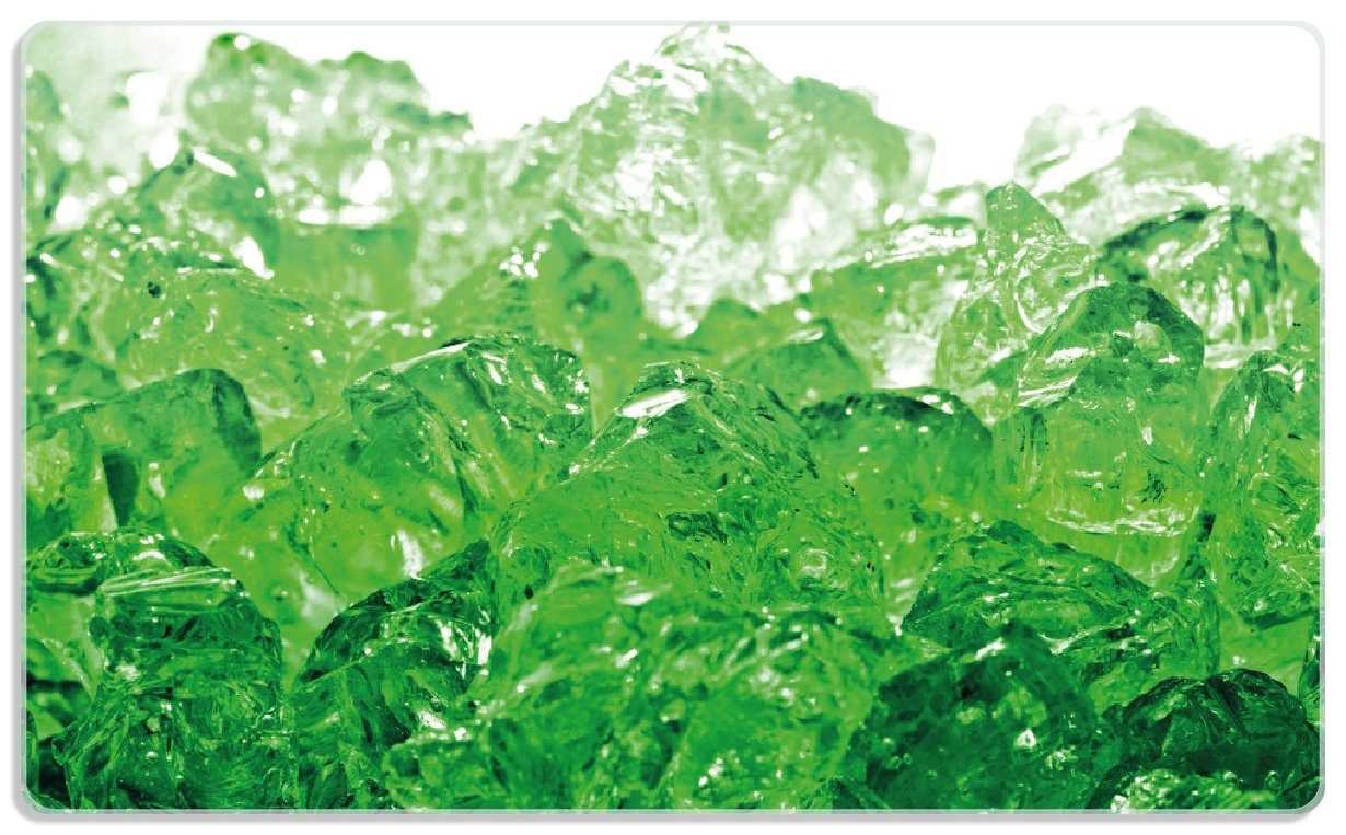 Frühstücksbrett Wallario Gummifüße 1-St), 14x23cm Eis in 4mm, grün, (inkl. Leuchtendes rutschfester ESG-Sicherheitsglas,