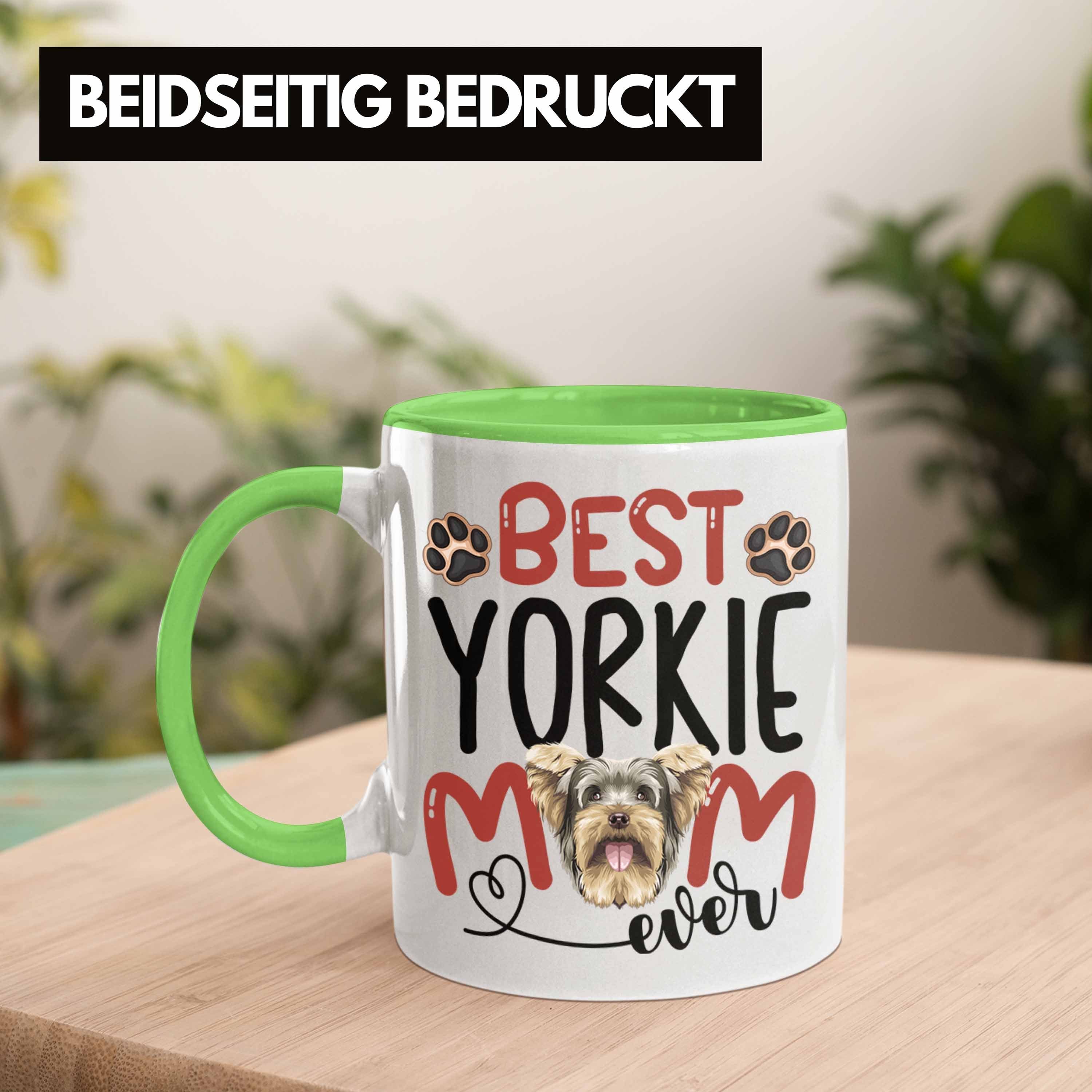 Yorkie Trendation Mom Geschenkidee Besi Spruch Lustiger Tasse Besitzerin Grün Tasse Geschenk