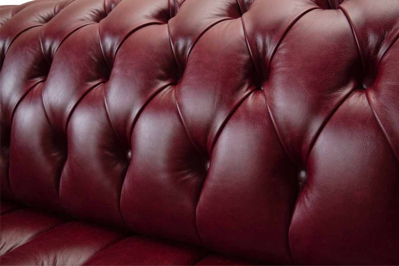 JVmoebel Sofa Leder Polster Chesterfield In Couch Luxus 3 Sofa Möbel Made Braun Europe Sitzer 230cm