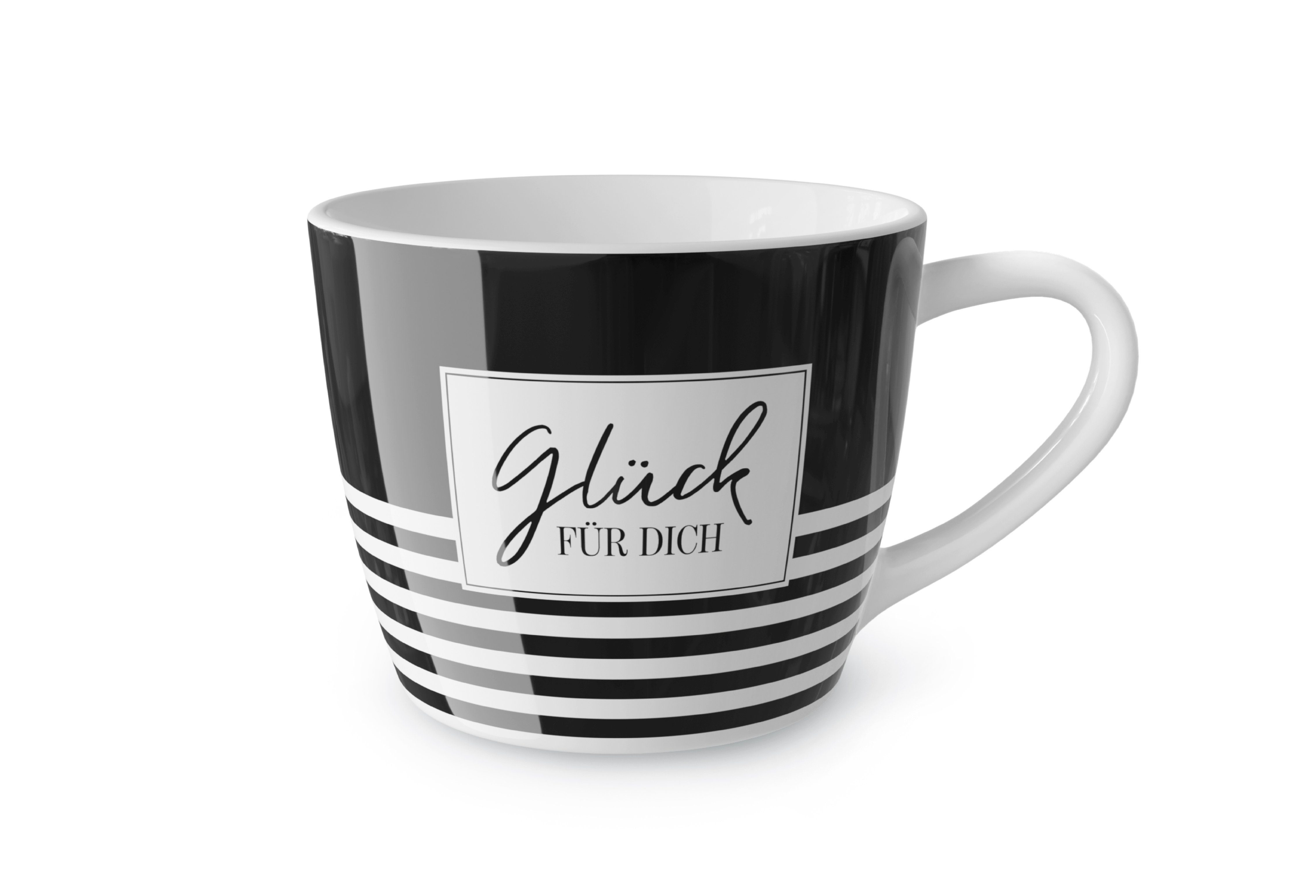 la Kaffeetasse Tasse La "Glück dich Maxi für Teetasse für, vida Tasse Porzellan Becher Vida Material: