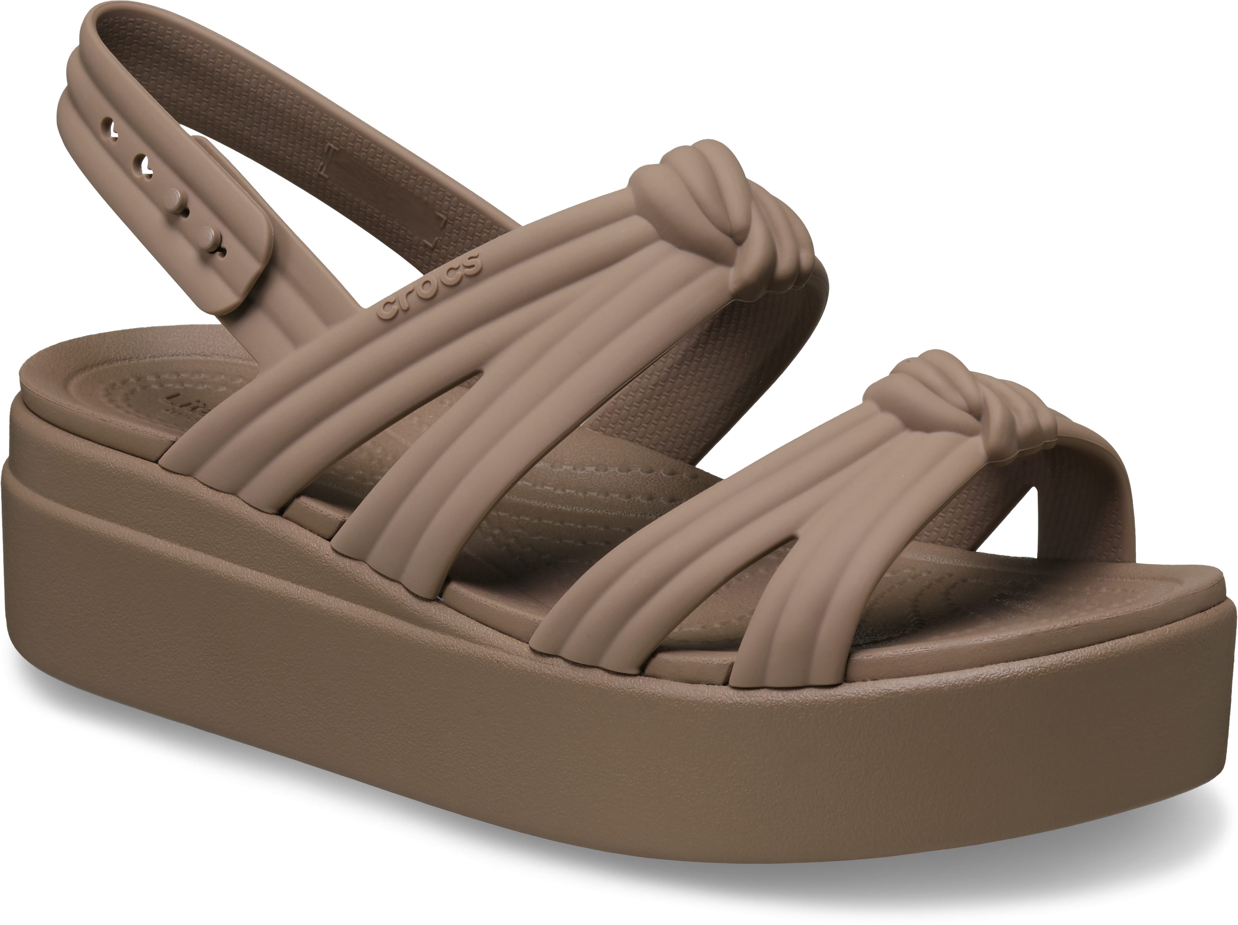 Crocs Brooklyn Knot Low Wedge Keilsandalette Sommerschuh, Plateausandalette, Urlaubsschuh mit weichem Fußbett