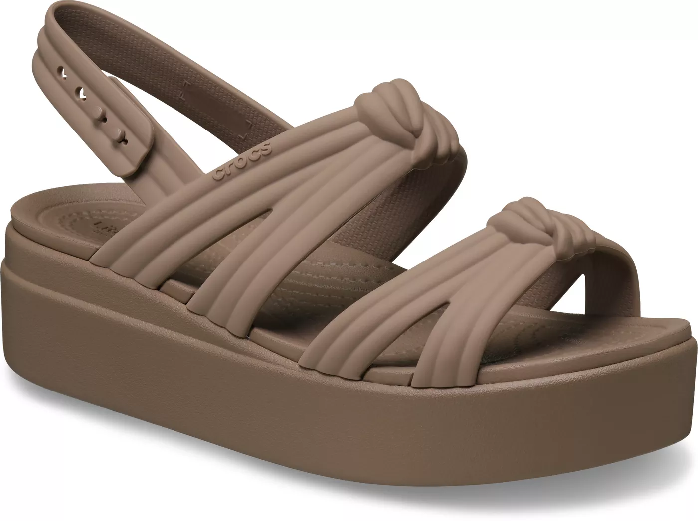 Crocs Brooklyn Knot Low Wedge Keilsandalette Sommerschuh, Plateausandalette, Urlaubsschuh mit weichem Fußbett