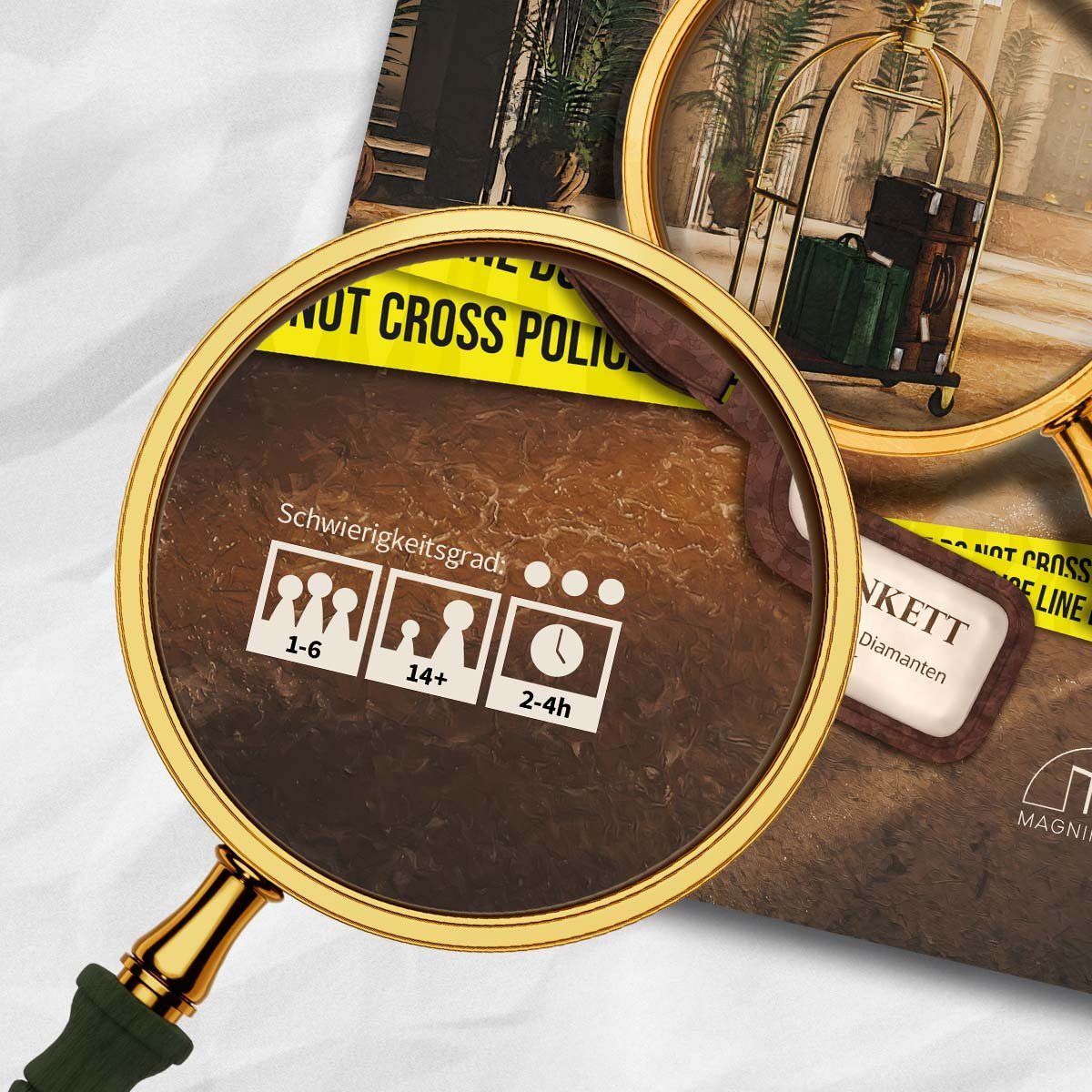 MAGNIFICUM Spiel Detektivspiel / Krimispiel für Erwachsene, Das Bankett - Teil 1 - Der Raub des Diamanten von Ramanpur, Made in Germany