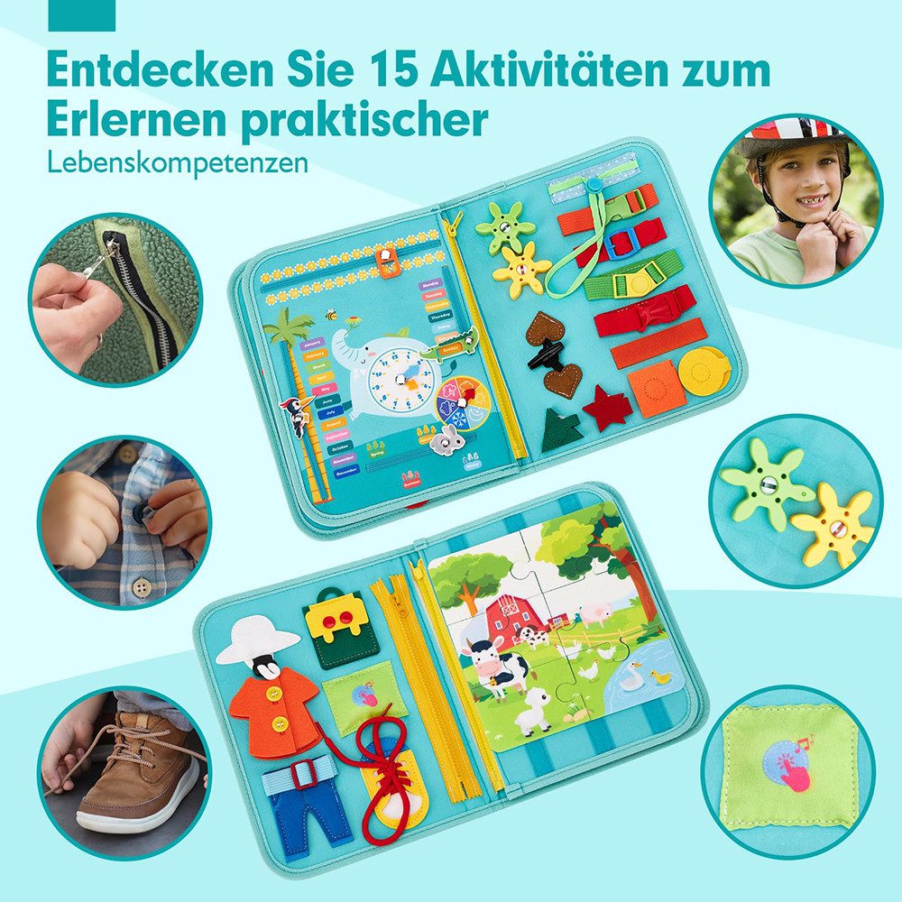 CLTYQ Lernspielzeug Busy Board ab 1 Jahr,Montessori Spielzeug,Motorikmappe, günstig online kaufen