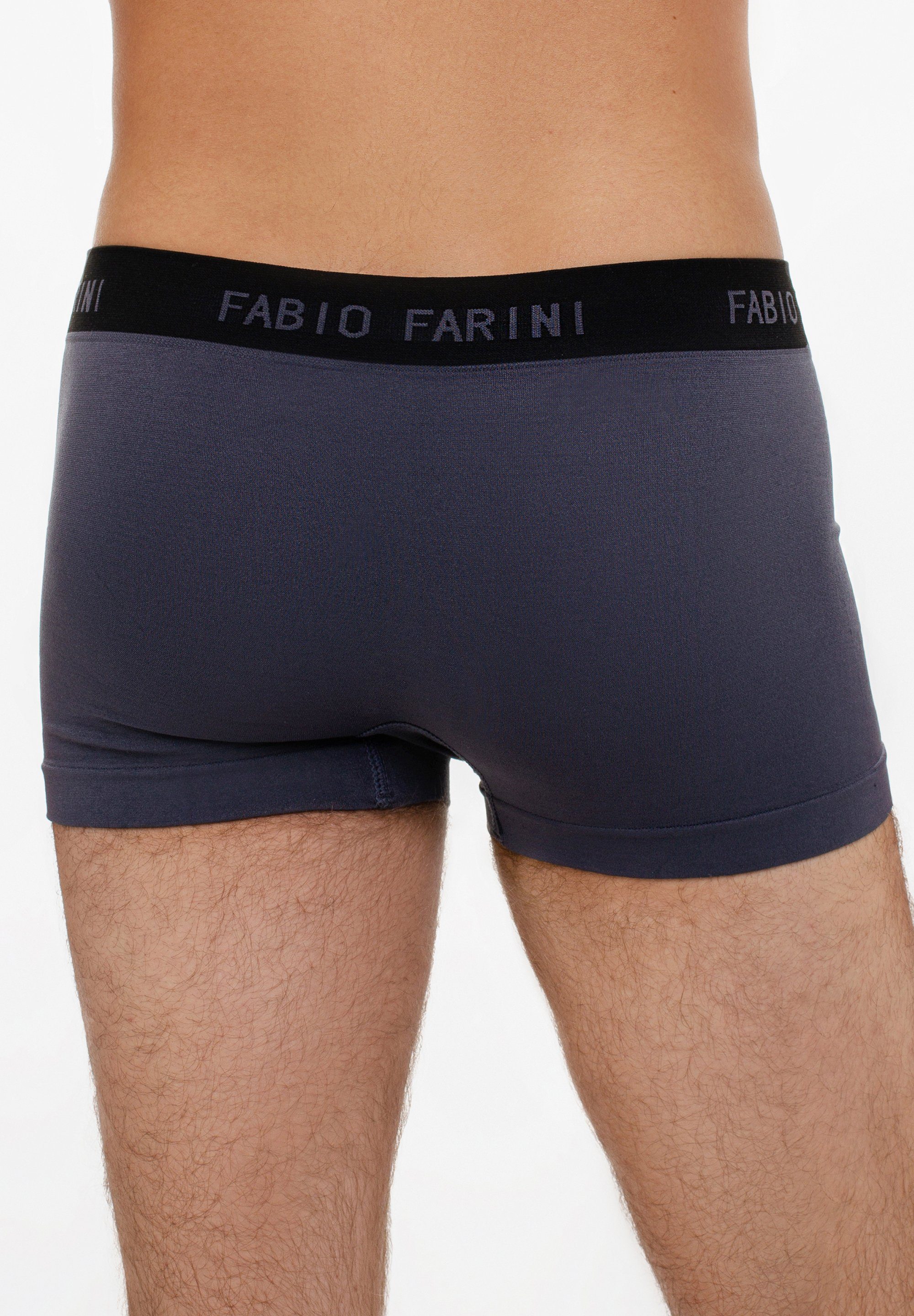 Fabio Farini Herren weicher Microfaser 6 Set (4-St) im Retroshorts Logoschriftzug Boxershorts mit Männer Look sportlichen Unterhosen - aus