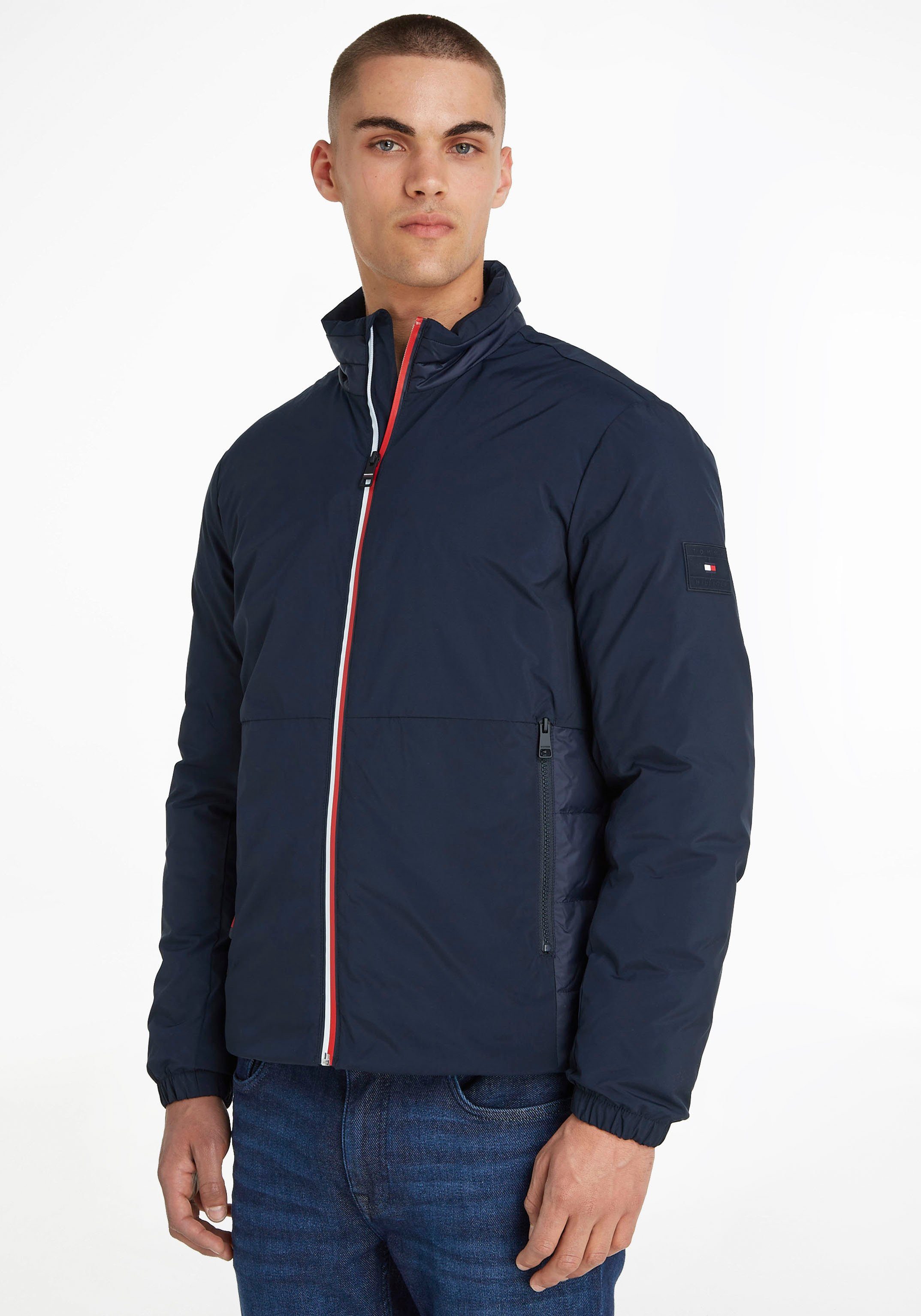 Tommy Hilfiger Winterjacke MIX MEDIA STAND COLLAR JACKET im Materialmix | Übergangsjacken