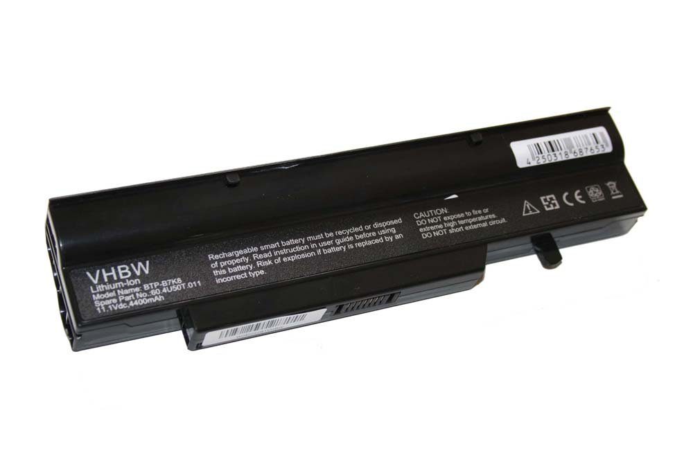 vhbw passend für Fujitsu Esprimo MS2216, MS2228, MS2238, V5505, V5545, Laptop-Akku 4400 mAh