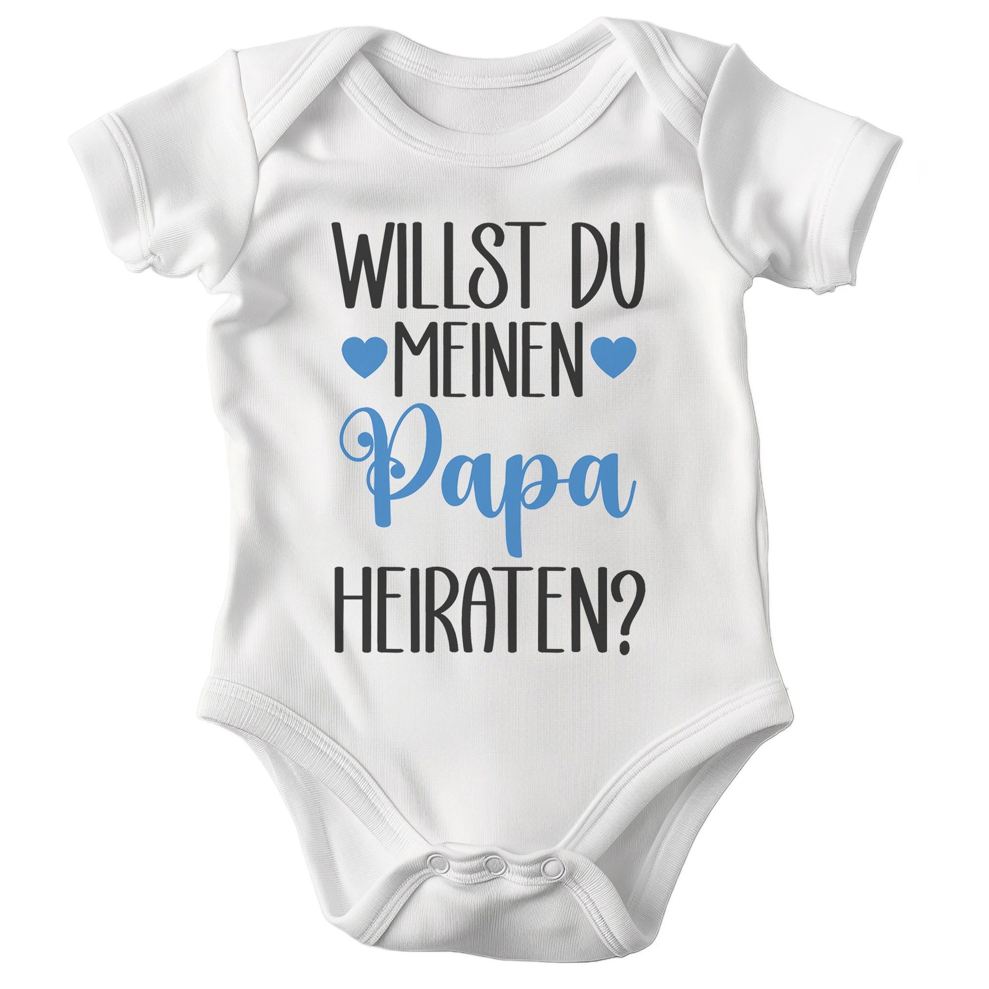 22Feels Kurzarmbody Bio Jungs Babybody Weiss Willst du meinen Papa heiraten Strampler BIO-Baumwolle - In Deutschland Bedruckt - Niedlicher Print