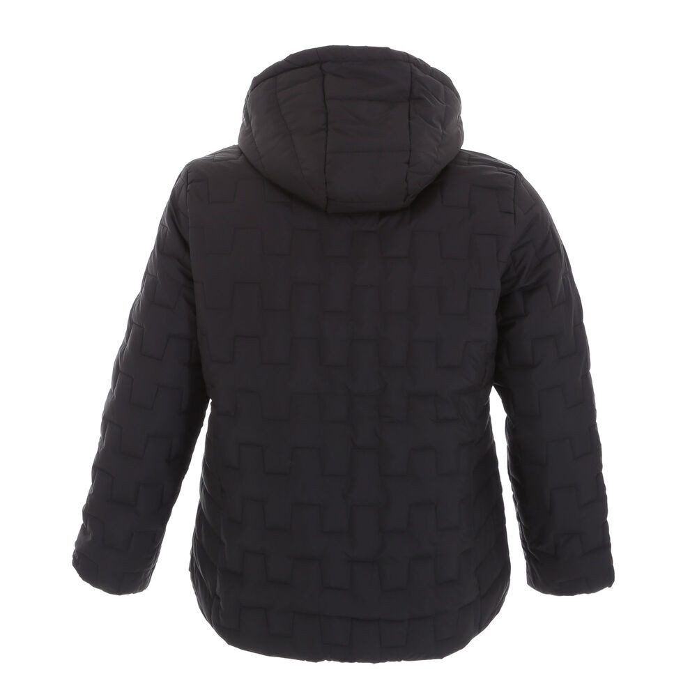 Ital-Design Steppjacke Damen Freizeit (87256656) Kapuze (abnehmbar) Leicht gefüttert Übergangsjack in Schwarz – Bild 3 von 5