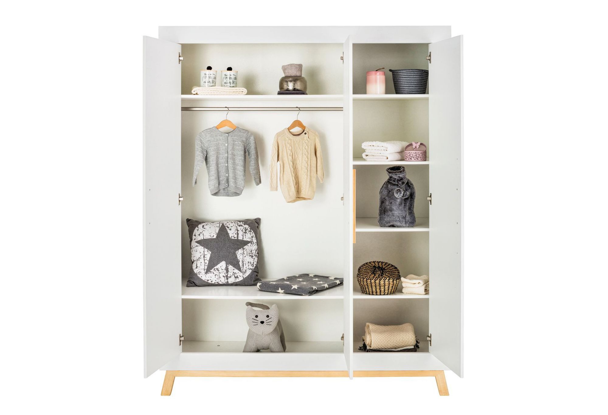 Schardt Kinderkleiderschrank Schardt Schrank 3 Türen Miami White