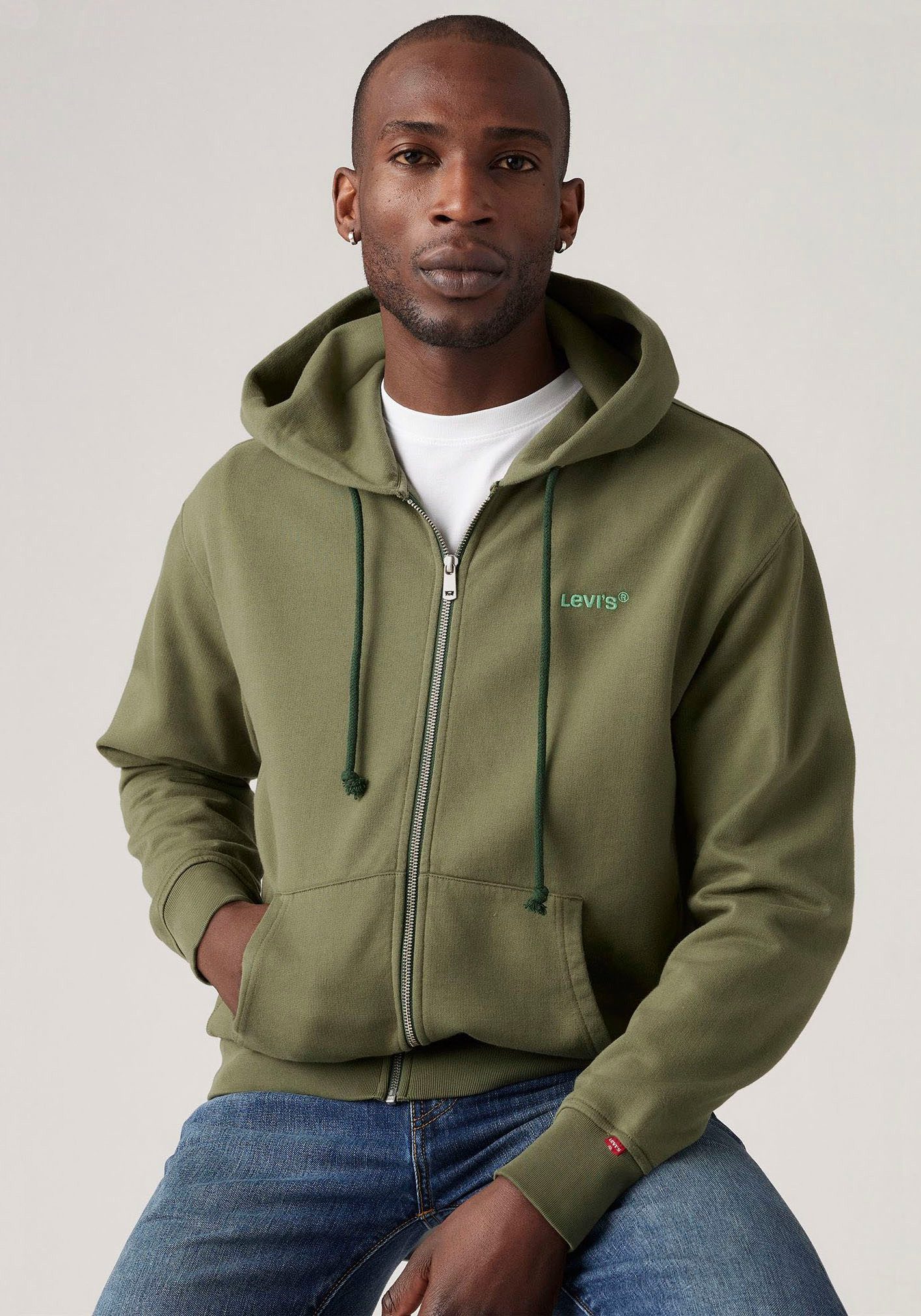 Levi's® Kapuzensweatjacke mit Logo-Stickerei günstig online kaufen