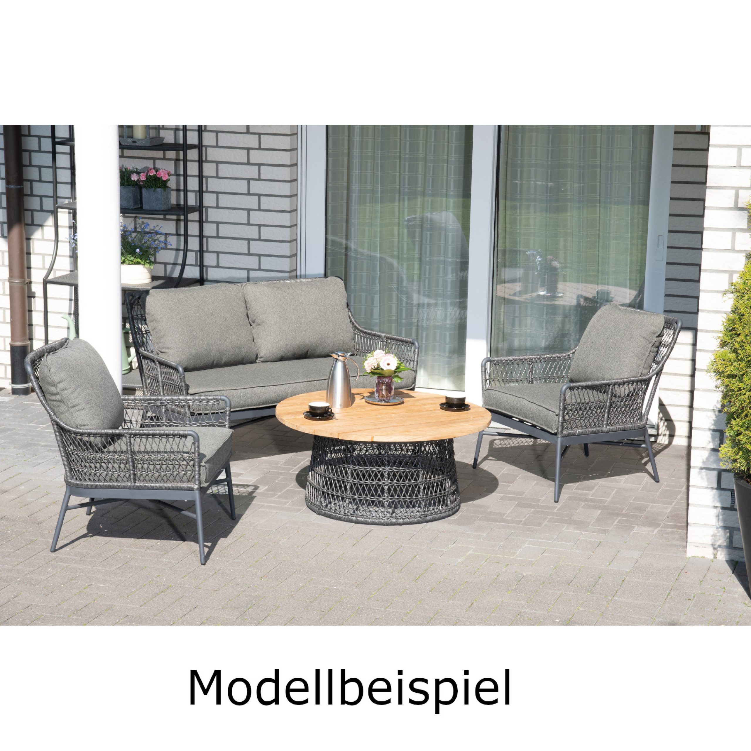SonnenPartner Gartentisch Sonnenpartner Retro Lounge-Tisch Gartentisch ø100 cm Aluminium mit