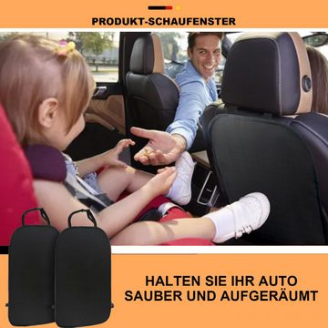 MAGICSHE Auto-Rückenlehnenschutz Rücksitzschoner Anti-Schmutzig, 1-tlg., Wasserdichter Autositz Schoner,600D-Material, Schwarz