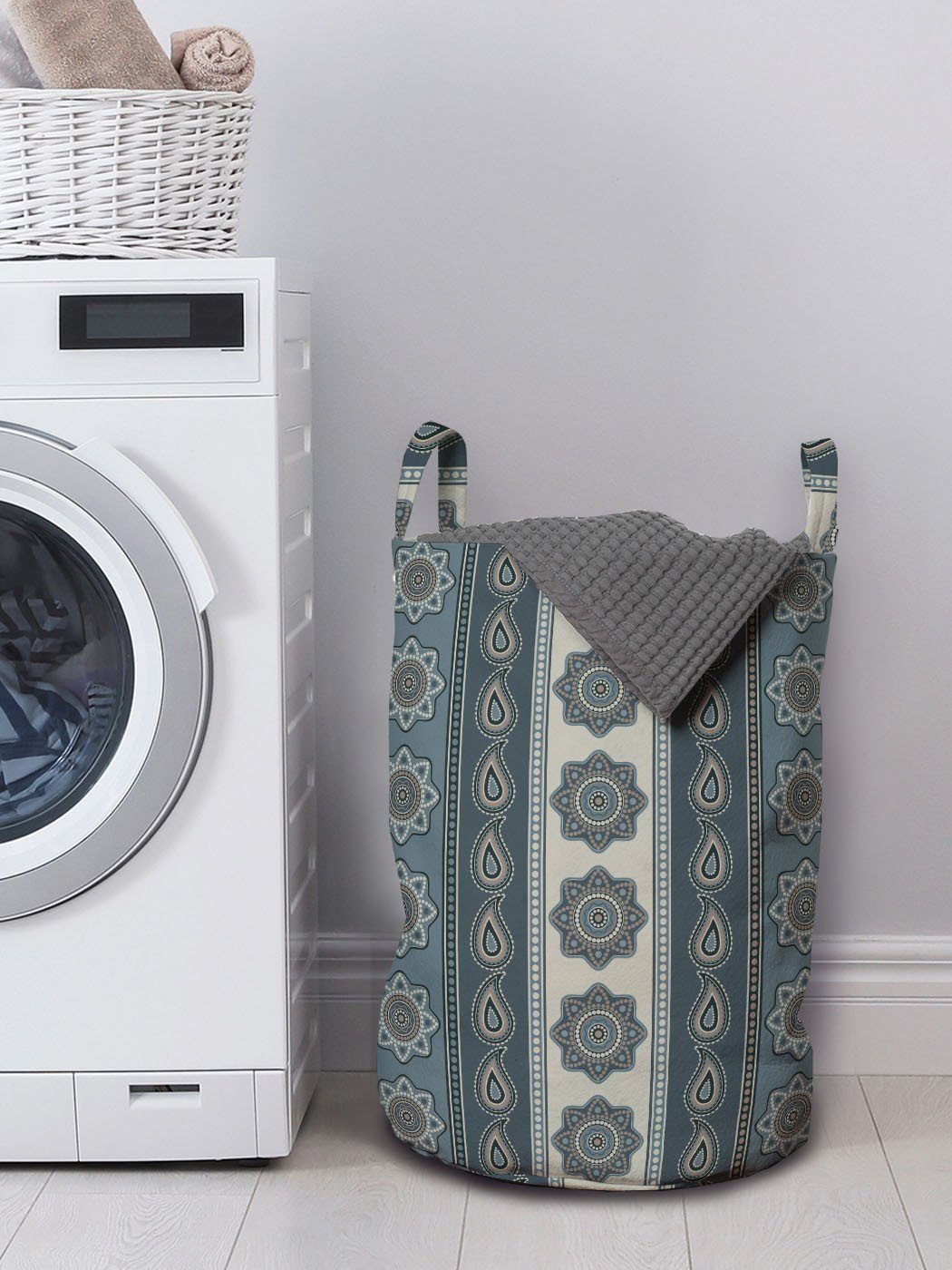 Abakuhaus Wäschesäckchen Wäschekorb mit für Mandala Griffen Waschsalons, Kordelzugverschluss Stern Paisley