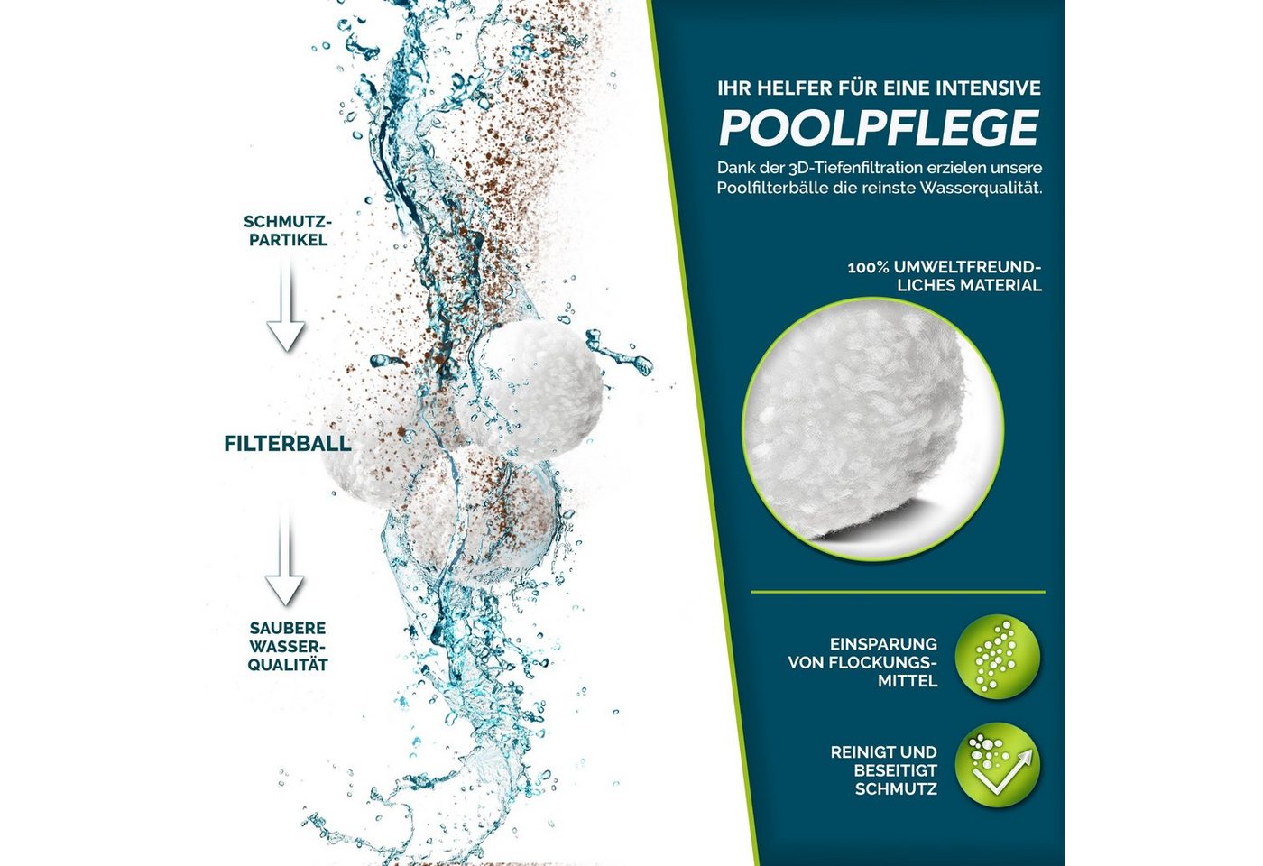 Thumbnail - tillvex Filterbälle tillvex® 1400g Pool Filterbälle langlebige Filter Balls für glasklares, für alle gängigen Filtersyst...