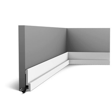 Orac Decor Flexprofil PX198F (Sockelleiste, 1-St., flexible Zierleiste Eckleiste Modernes Design weiß 2 m), weiß, vorgrundiert