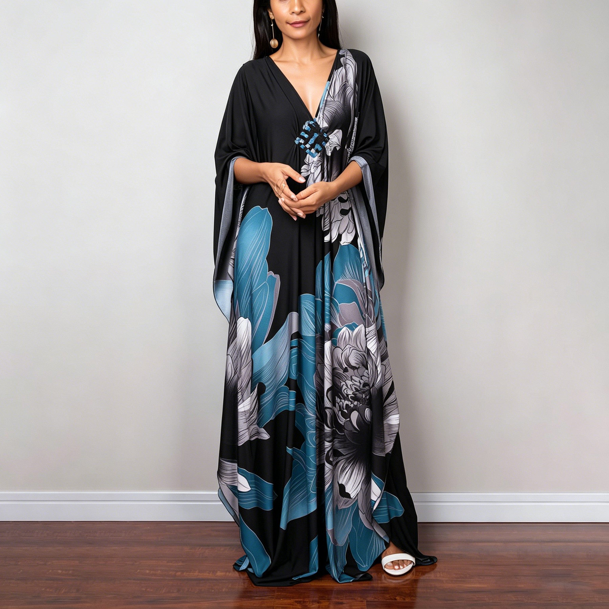 MOPUEA Strandkleid Maxikleid Strand-Tunika Bikini-Überwurf Beachwear Boho-Strandkleid (Set, 1-tlg., Ideales Geschenk für besondere Frauen) Raffiniertes Design mit schmeichelnden Details