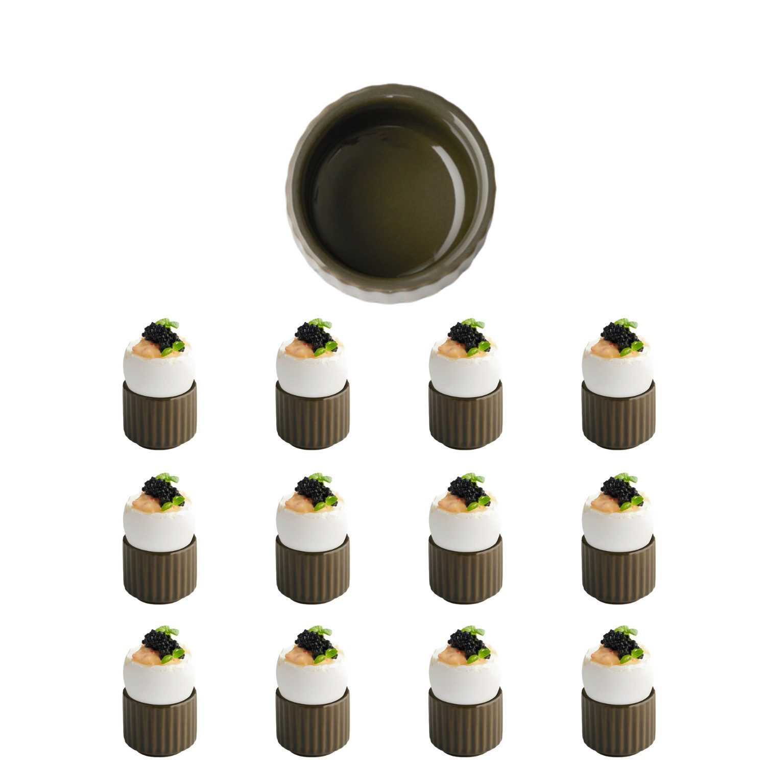 APS Schale THE GRID, Porzellan, (Set, 12-tlg), Porzellan, Farbe sand, stapelbar