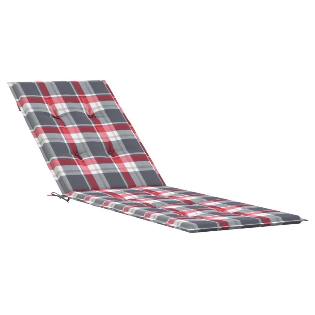 vidaXL Sitzauflage Liegestuhl-Auflage Rot Karomuster (75+105)x50x4 günstig online kaufen