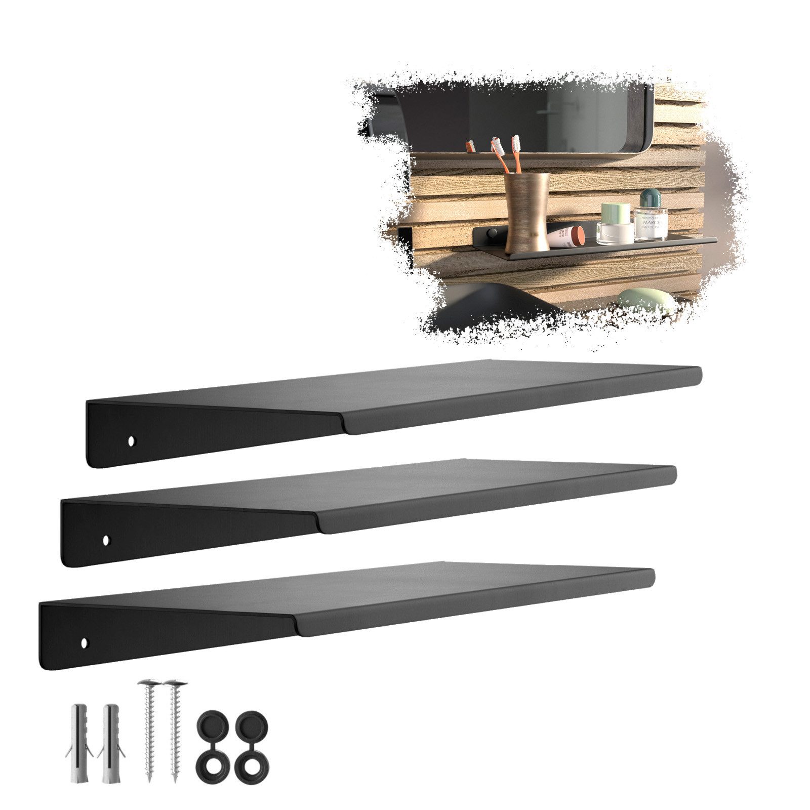 SO-TECH® Wandregal Schweberegal HOVER 35/45 x 13 x 3 cm inkl. Befestigungss günstig online kaufen