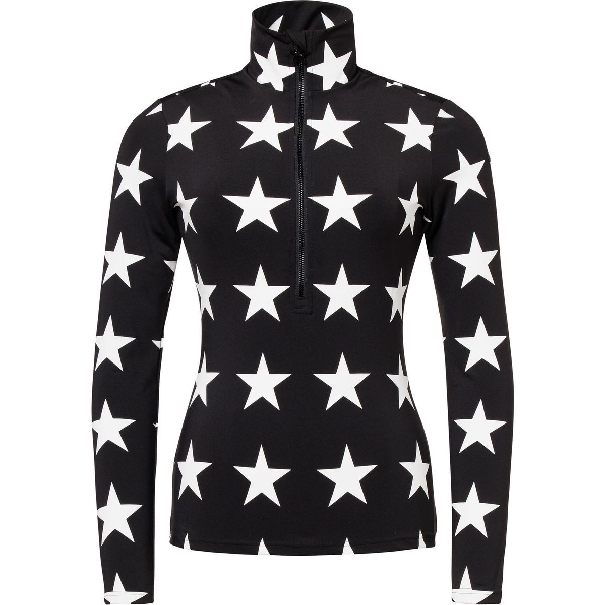 Goldbergh Kapuzenpullover Lunaria Ski Pully Eleganter Ski-Pully mit Denim-Optik und Swarovski-Kristallen für