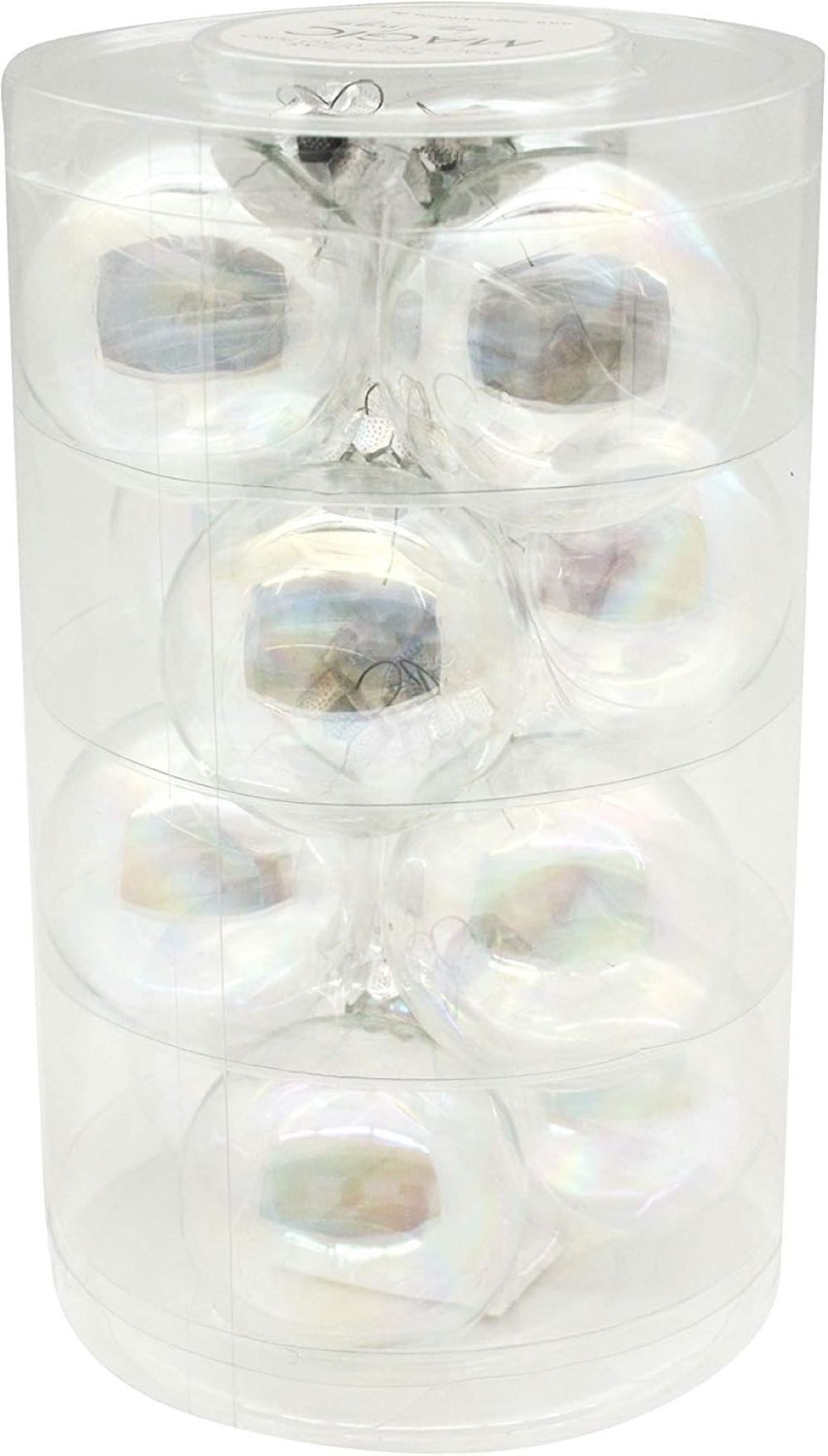 INGE-GLAS® Weihnachtsbaumkugel Weihnachtskugeln Irisierend, Ø 6 cm, 12 Stück