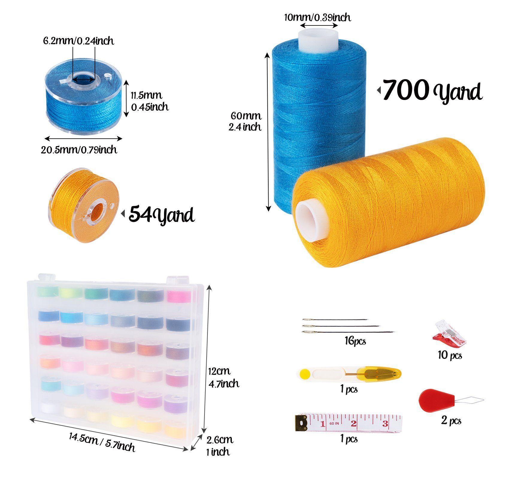 ElitVita Nähgarn Sortiment Set Nähmaschinengarn Unterfadenspulen Garn Nähga günstig online kaufen