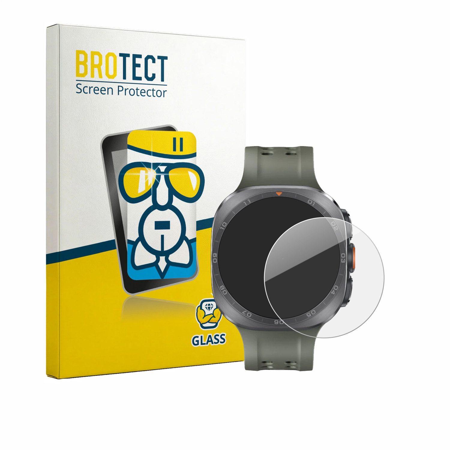 BROTECT Displayschutzglas Schutzglas für Samsung Galaxy Watch Ultra 2 (47 mm), Displayschutz 9H Schutz Glas Klar Transparent