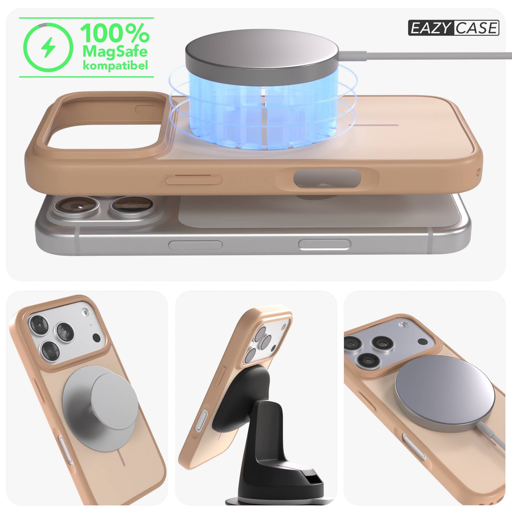 EAZY CASE Handyhülle Slim Outdoor MagSafe Case für Apple iPhone 17 Pro 6,3 Zoll, Stylisch & sicher – MagSafe Outdoor Hülle in Braun