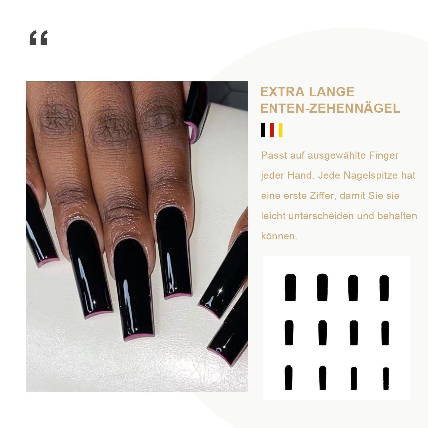 MAGICSHE Nageldesign Abdeckung mit Zubehör Stück vollständiger Nägel Kunstfingernägel,Komplettset, 24