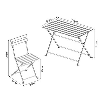 casa.pro Garten-Essgruppe, (Set, 5-tlg., 1 Tisch, 4 Stühle), »Bovino« 5-tlg. Akazienholz Stahl