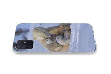 MuchoWow Handyhülle Eisbären - Schnee - Weiß, Handyhülle Samsung Galaxy A51 5G, Smartphone-Bumper, Print, Handy