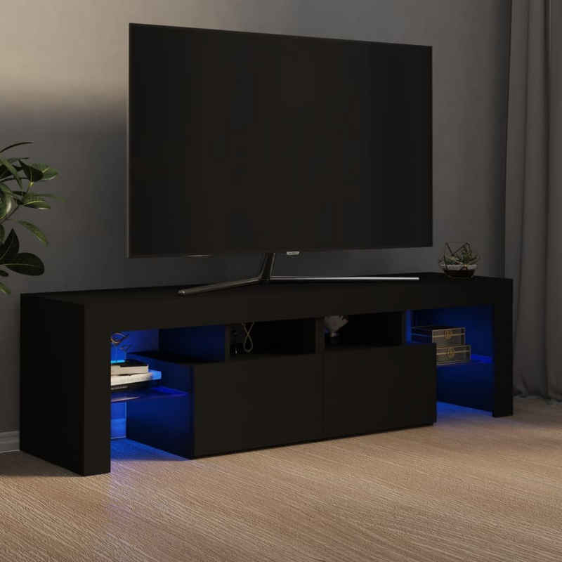 vidaXL TV-Schrank TV-Schrank mit LED-Beleuchtung Schwarz 140x36,5x40 cm (1-St)